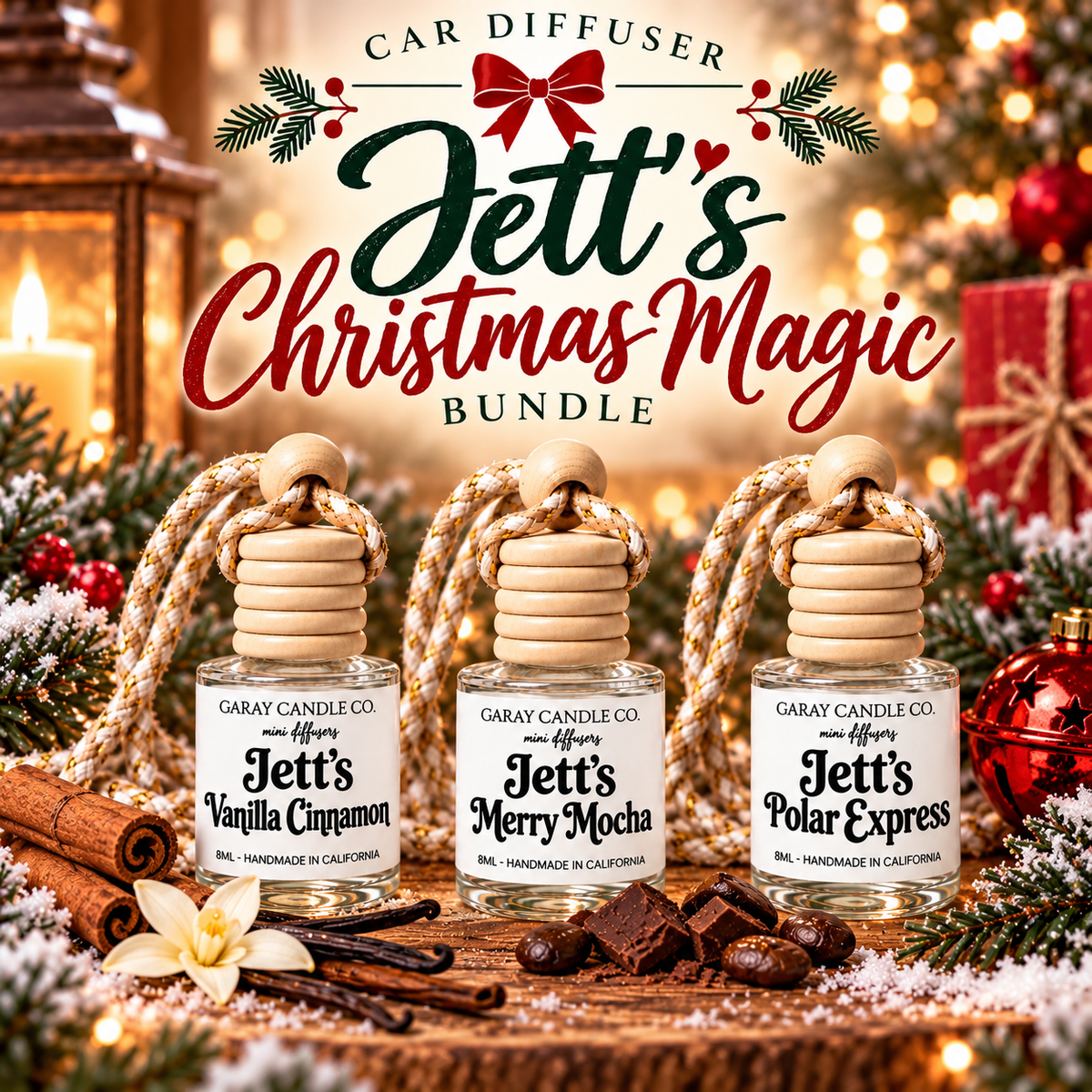 Jett’s Holiday Trio | Christmas Car Diffuser Bundle
