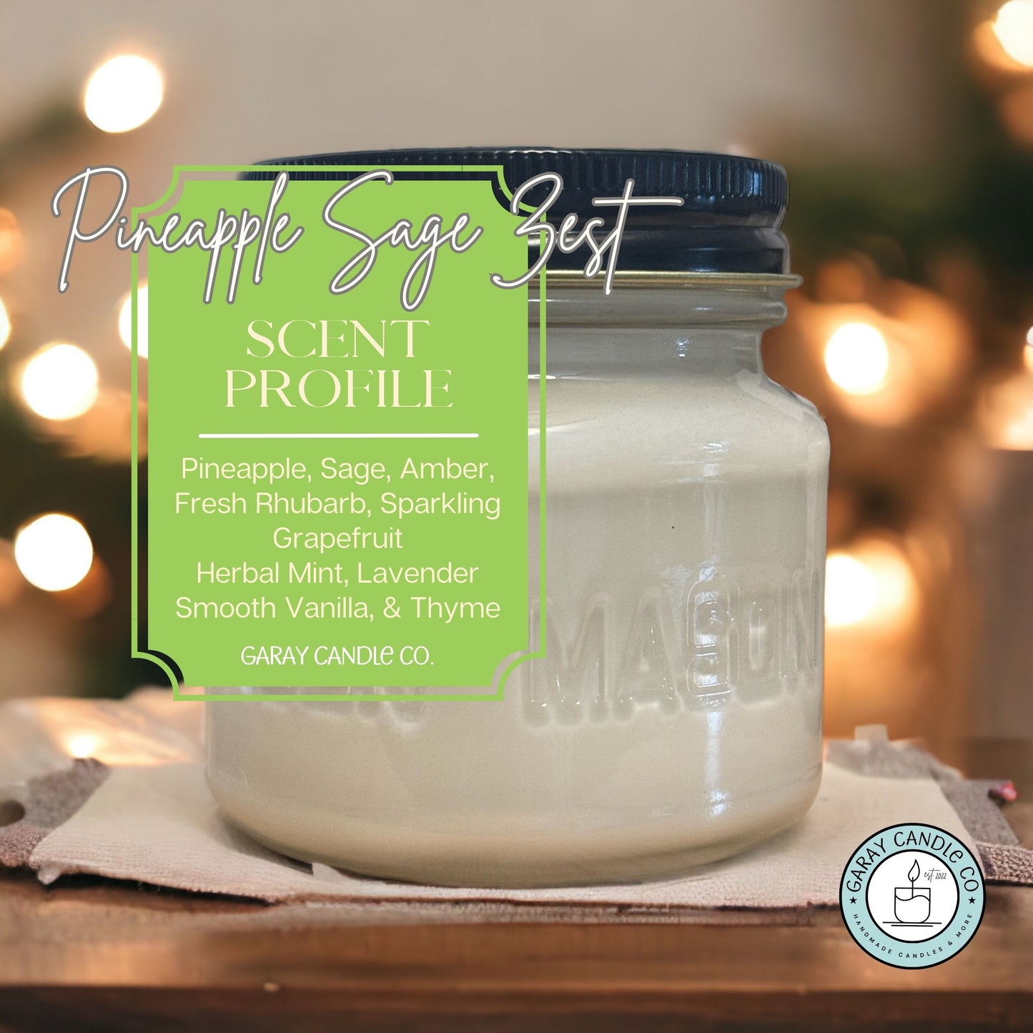 Mason Jar Soy Wax Candles 8 oz