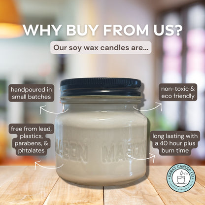 Mason Jar Soy Wax Candles 8 oz